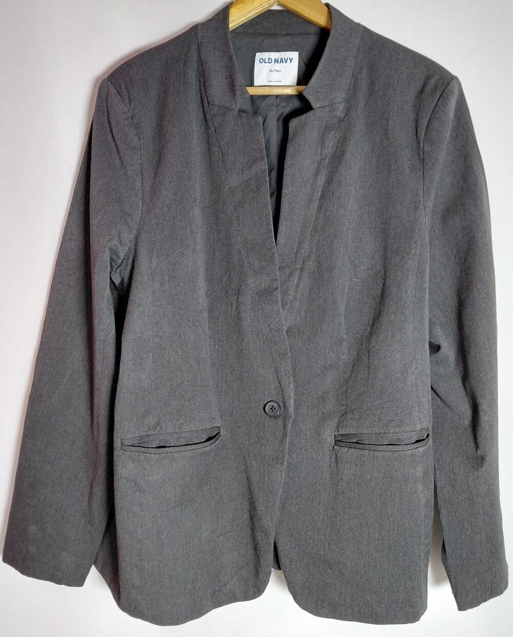 OLD NAVY Gray Blazer Jacket Solid Long Sleeve Men Size XL Tall